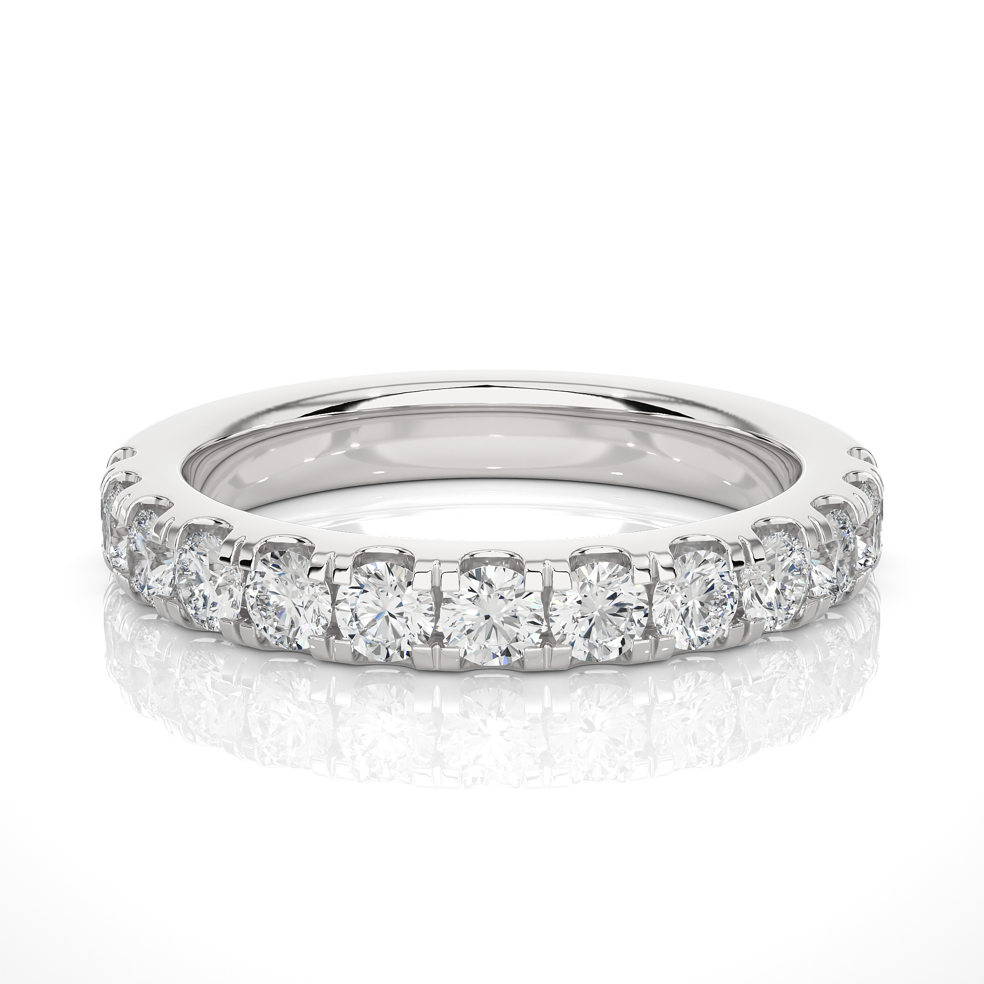 Classic Round Diamond Half Eternity Ring