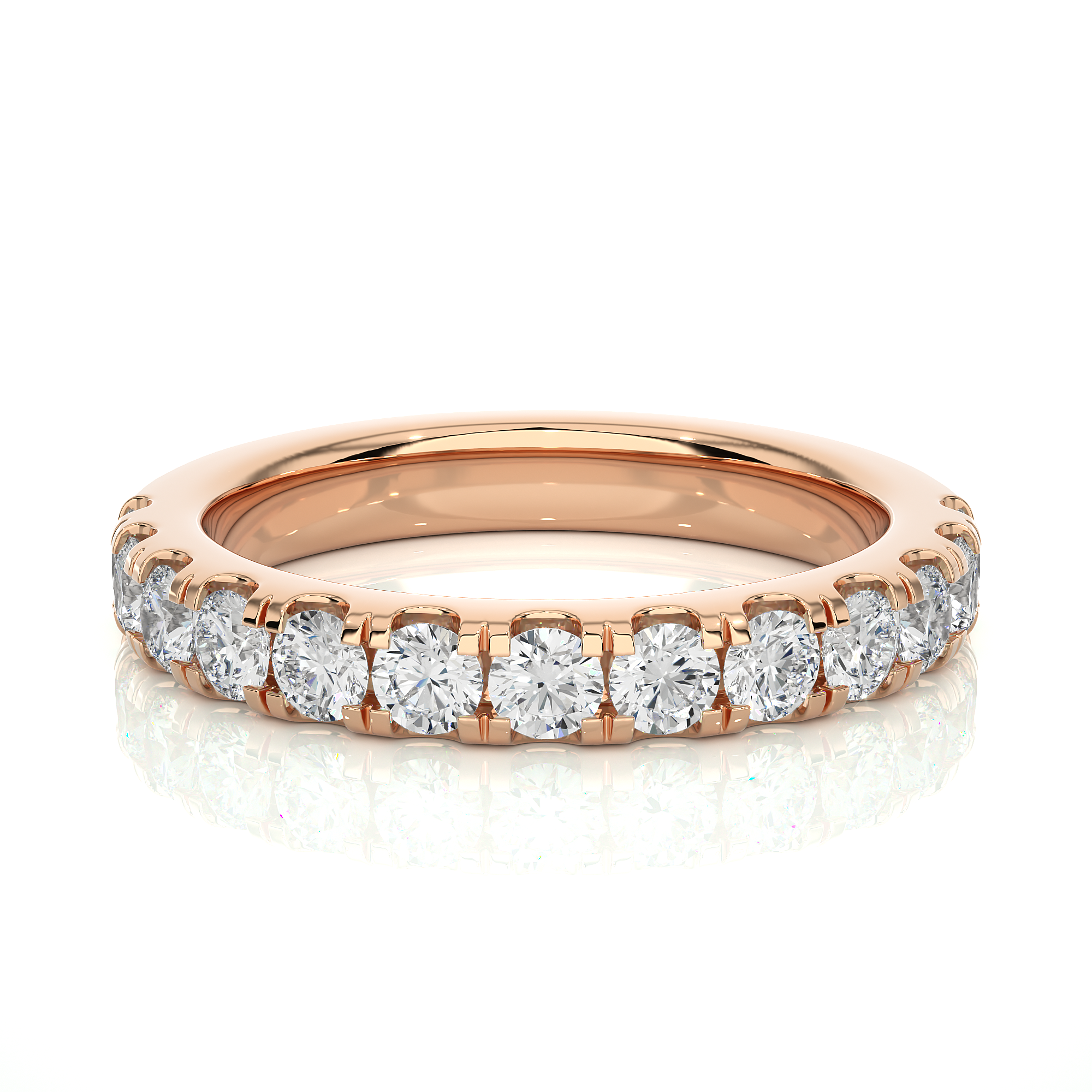 Round Diamond Half Eternity Band