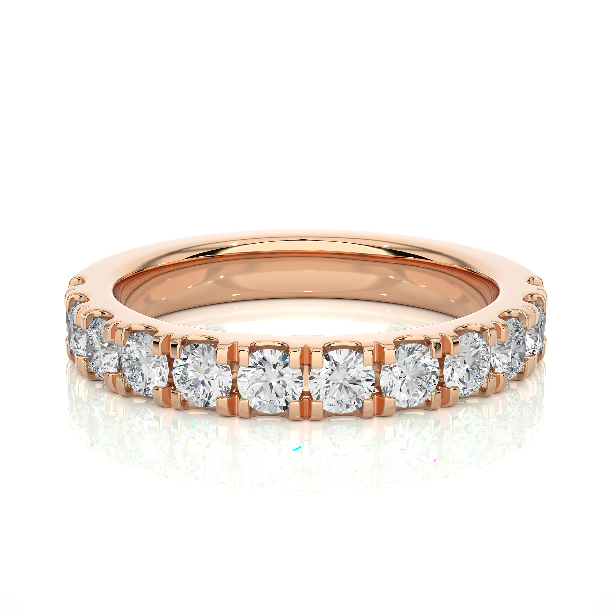 Round Diamond Half-Eternity Band