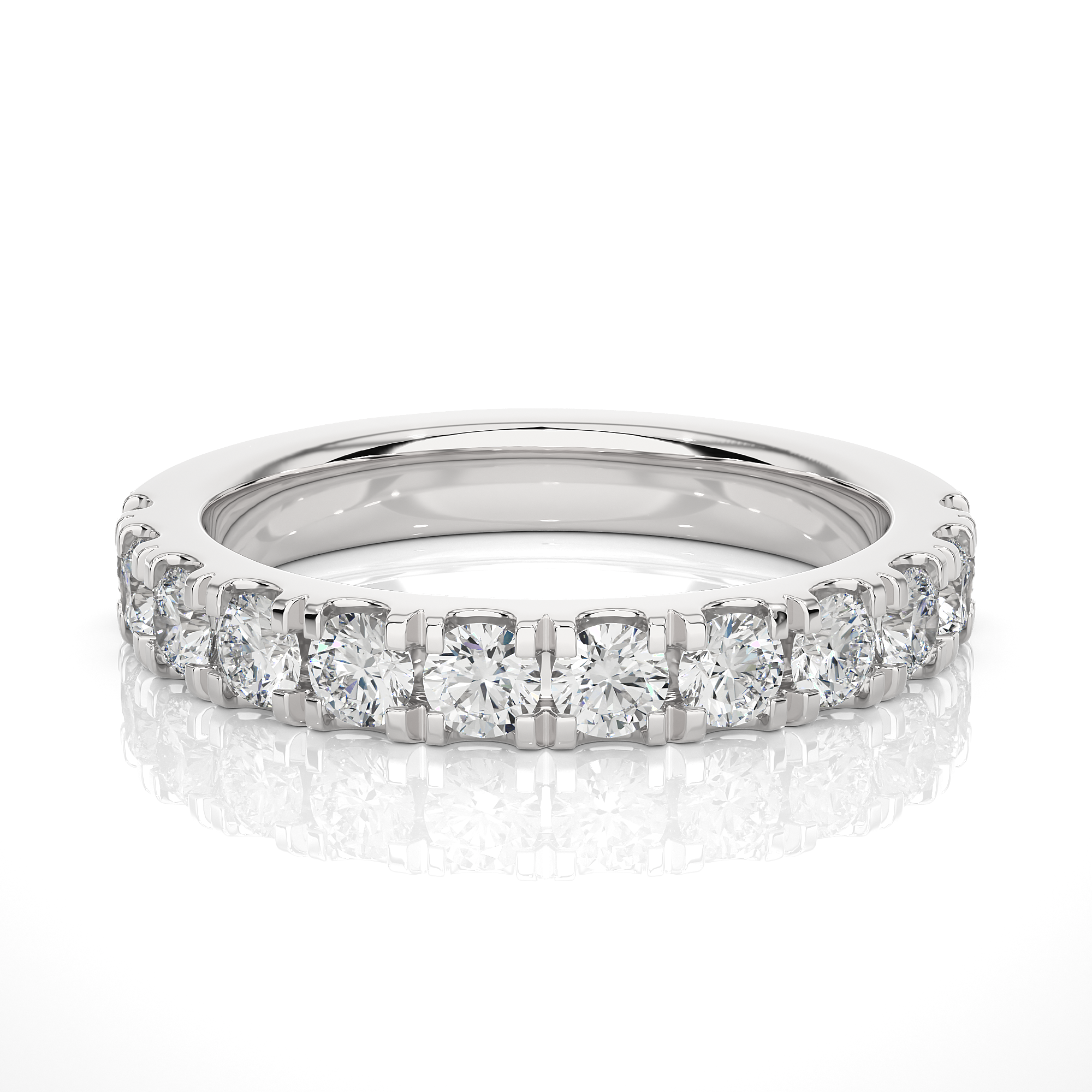 Round Diamond Half-Eternity Band