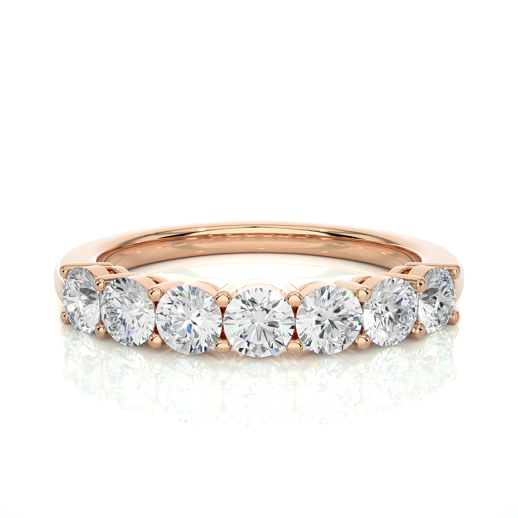 Seven-Stone Round Diamond Wedding Ring