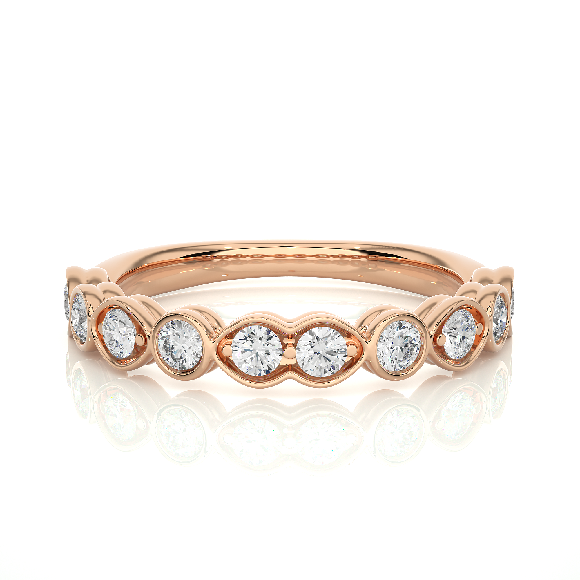 Bezel-Set Round Diamond Wedding Band