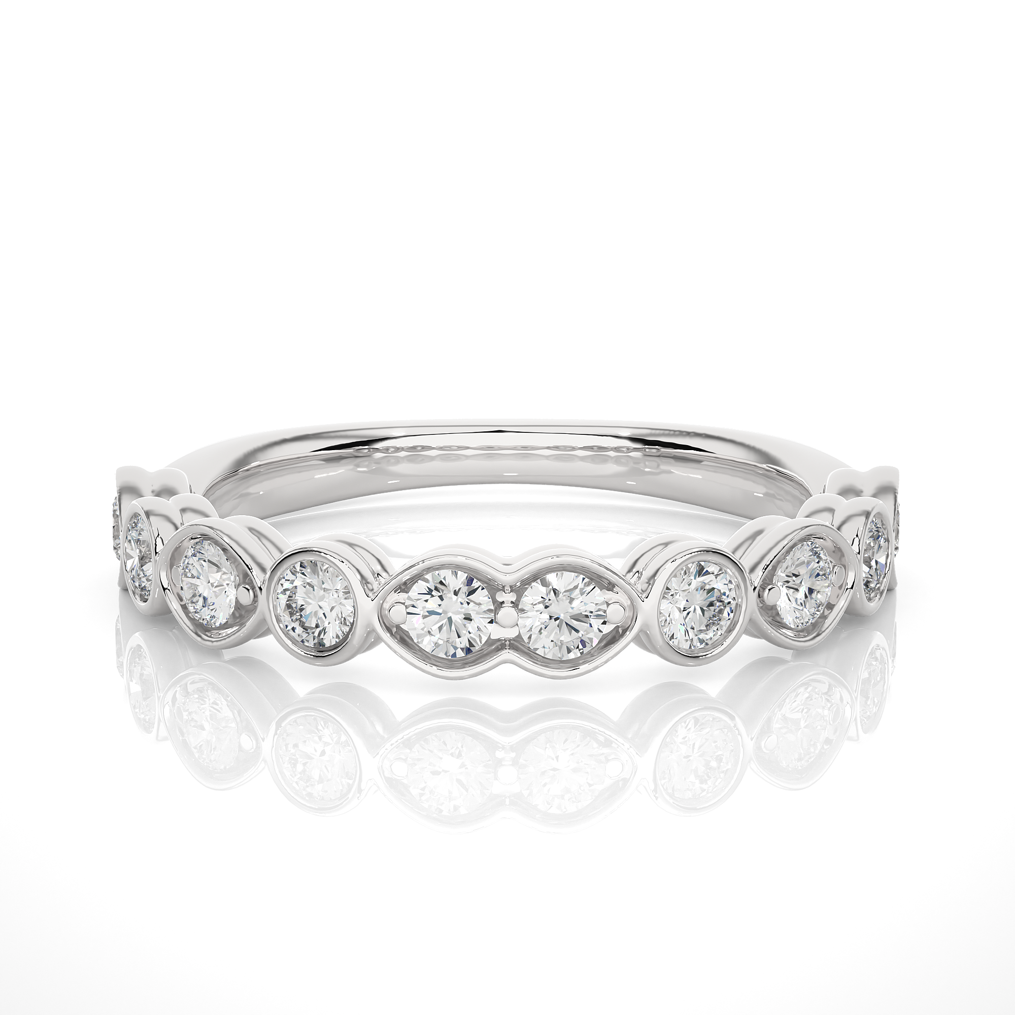 Bezel-Set Round Diamond Wedding Band