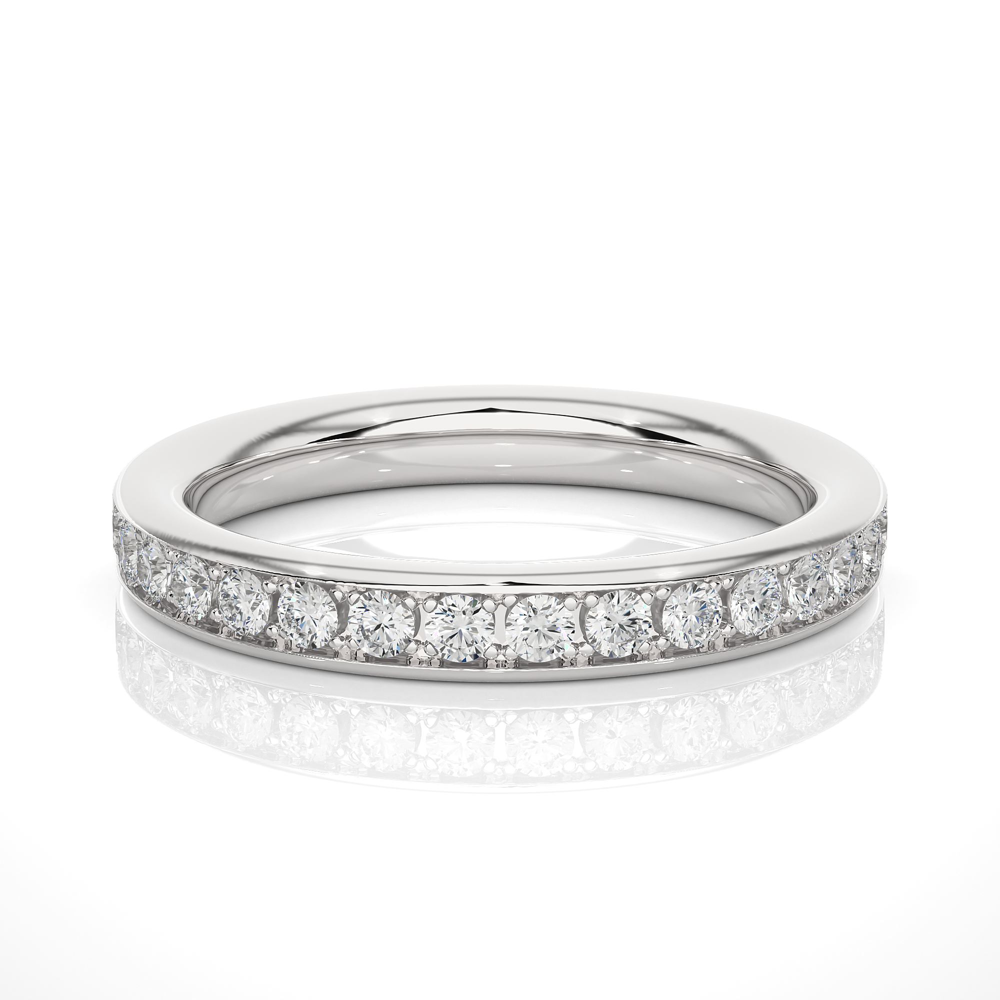 Channel-Set Round Diamond Wedding Band