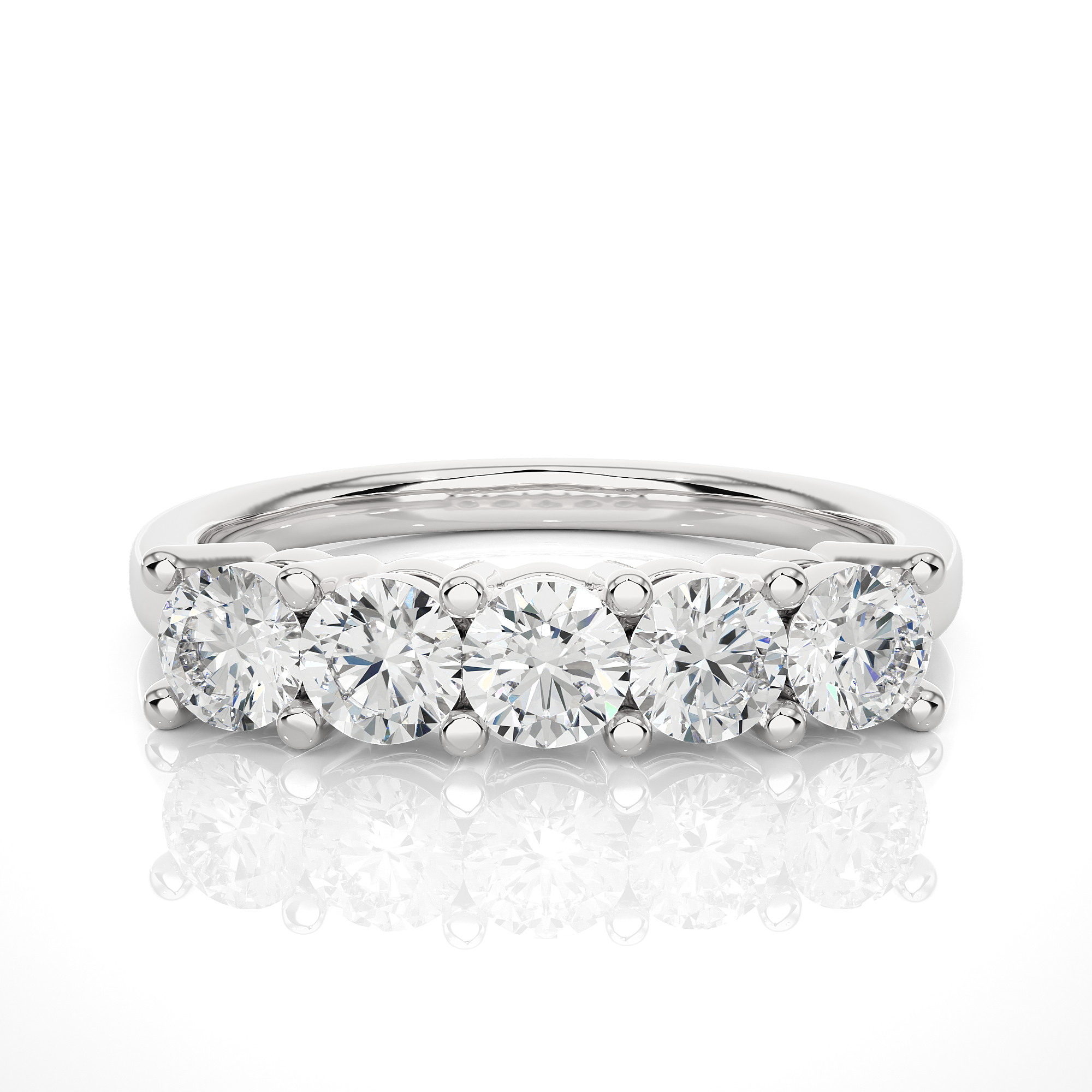 Five-Stone Prong Set Diamond Wedding Ring