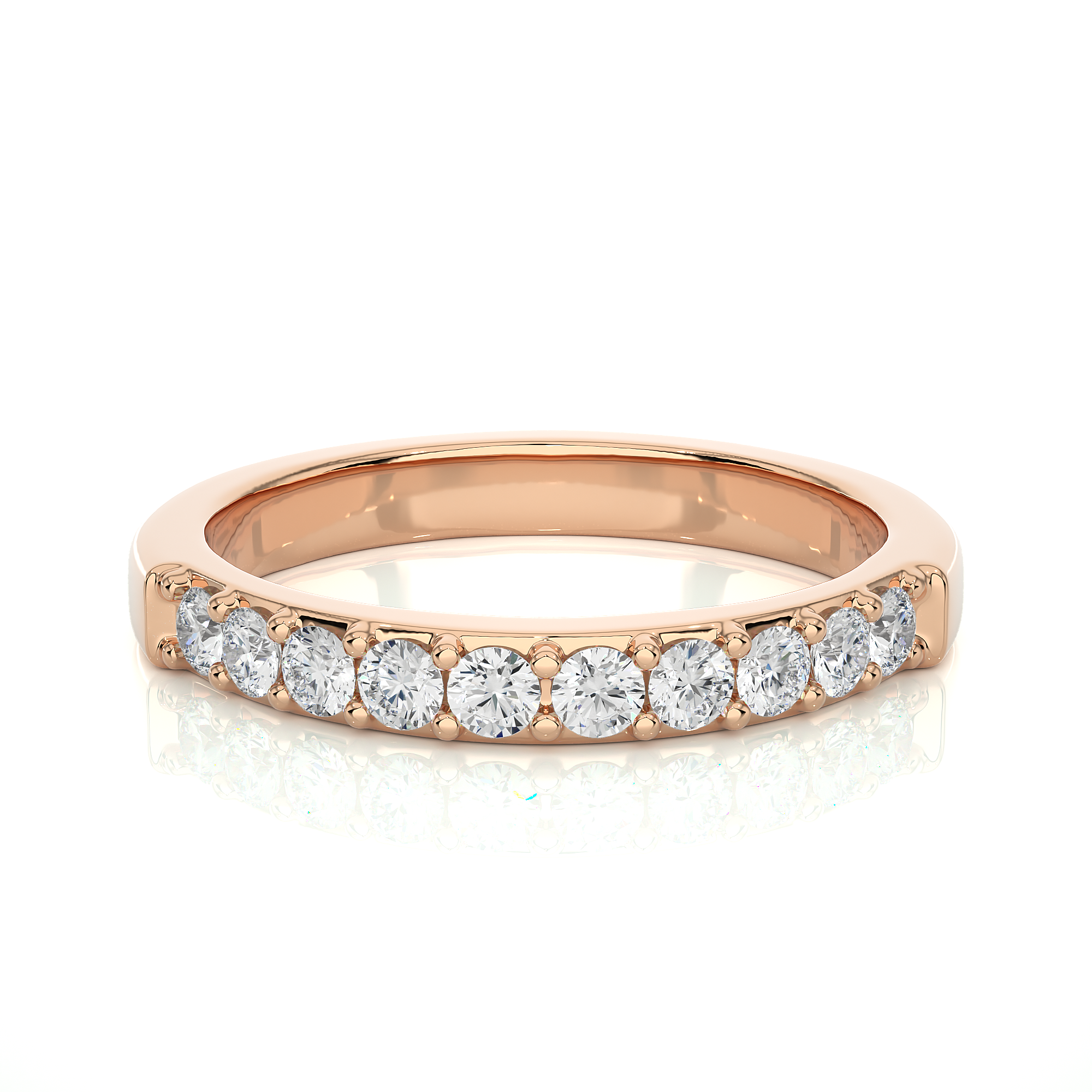 Prong Set Round Diamond Wedding Band