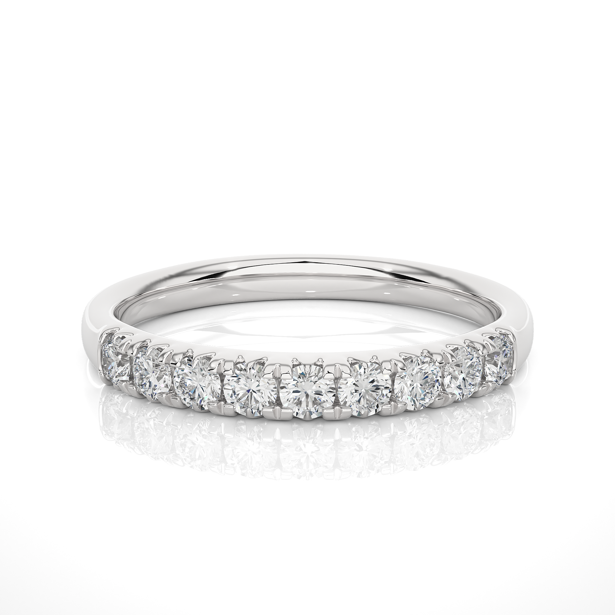 Delicate Prong Set Diamond Wedding Band