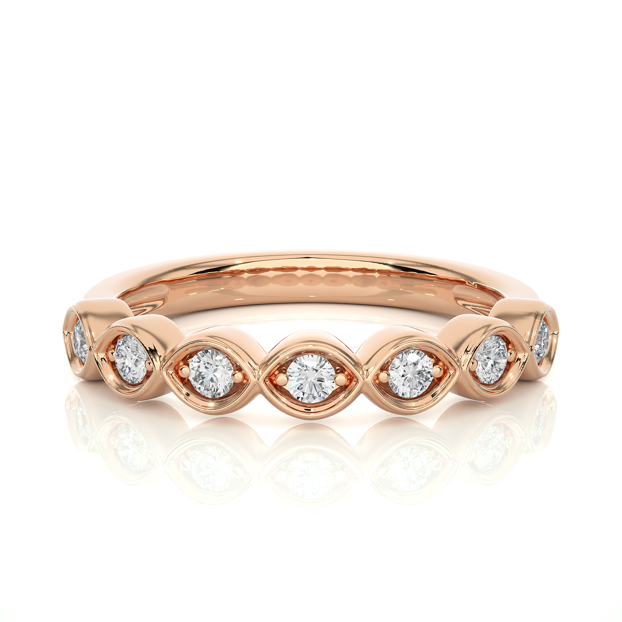 Bezel-Set Round Diamond Wedding Band
