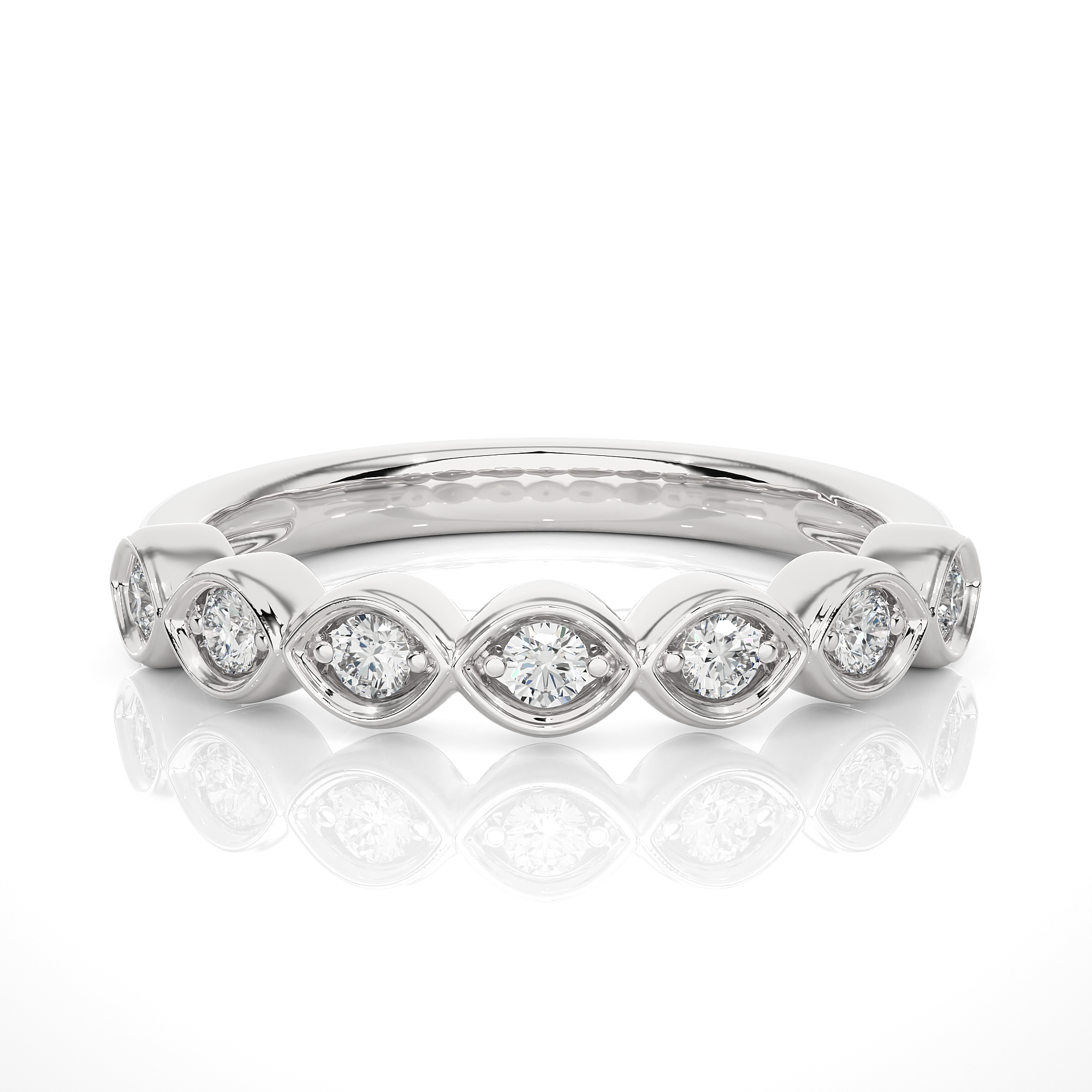 Bezel-Set Round Diamond Wedding Band