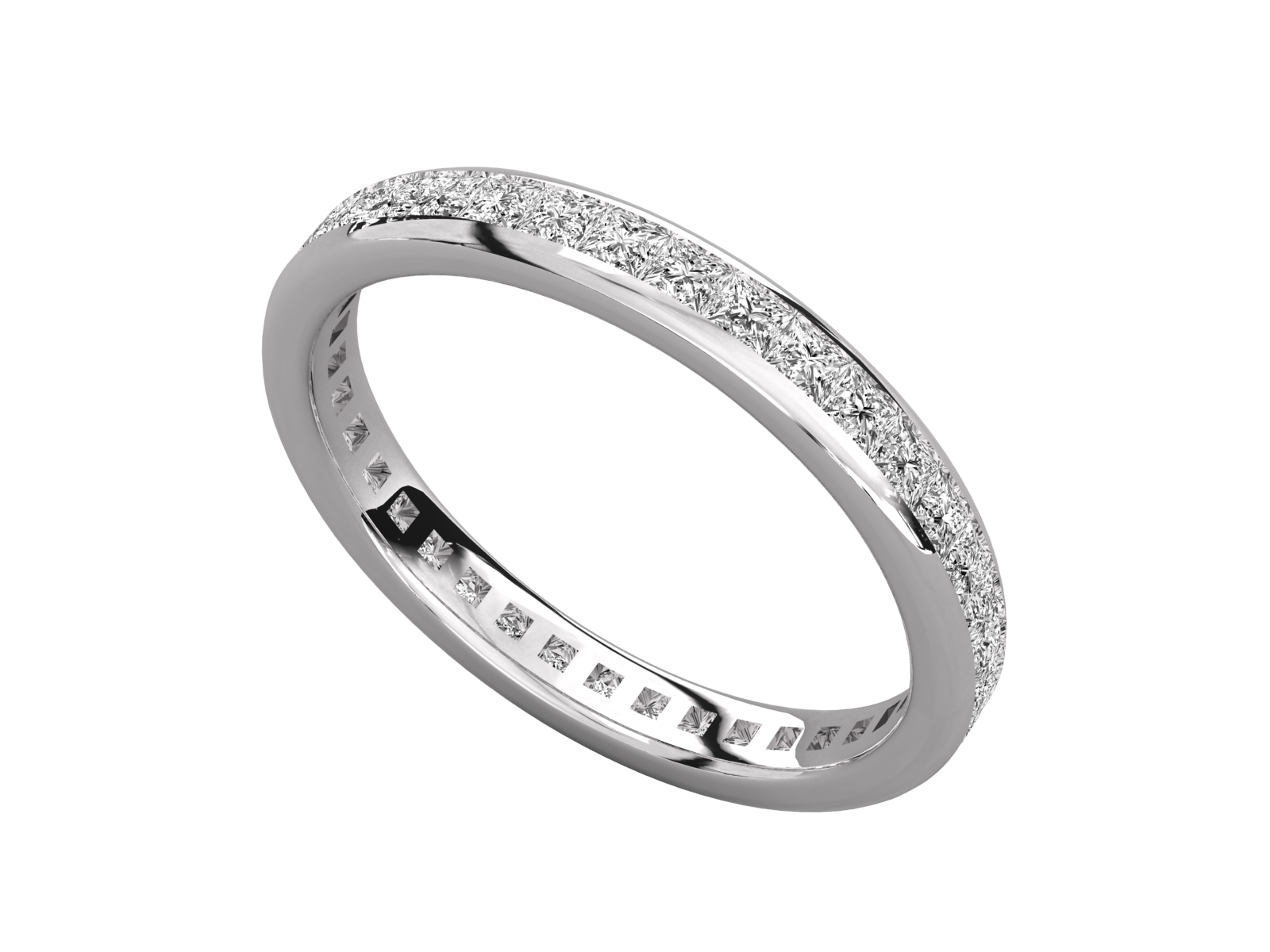 Channel-Set Princess-Cut Diamond Band