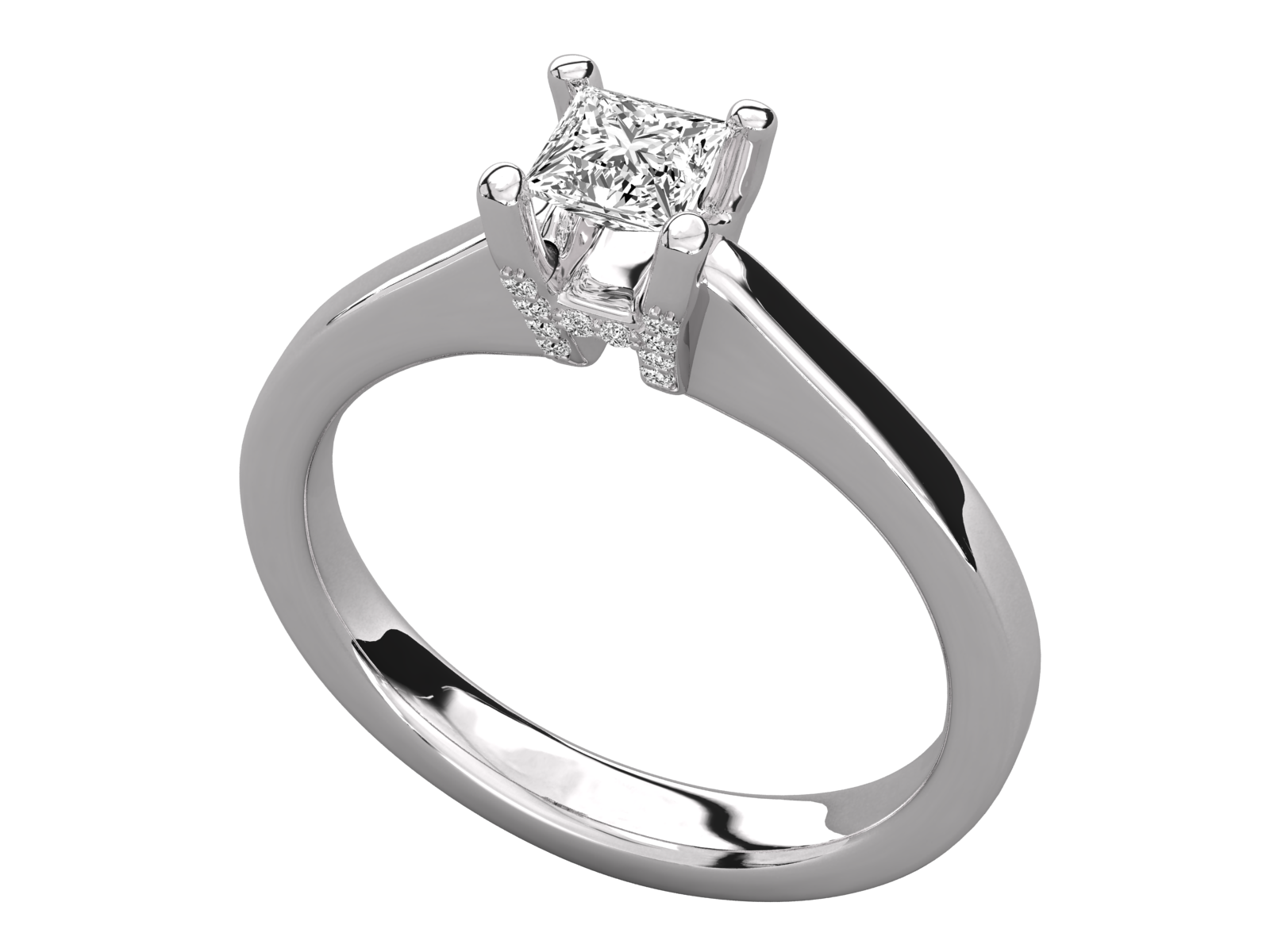 Princess Cut Solitaire Engagement Ring 