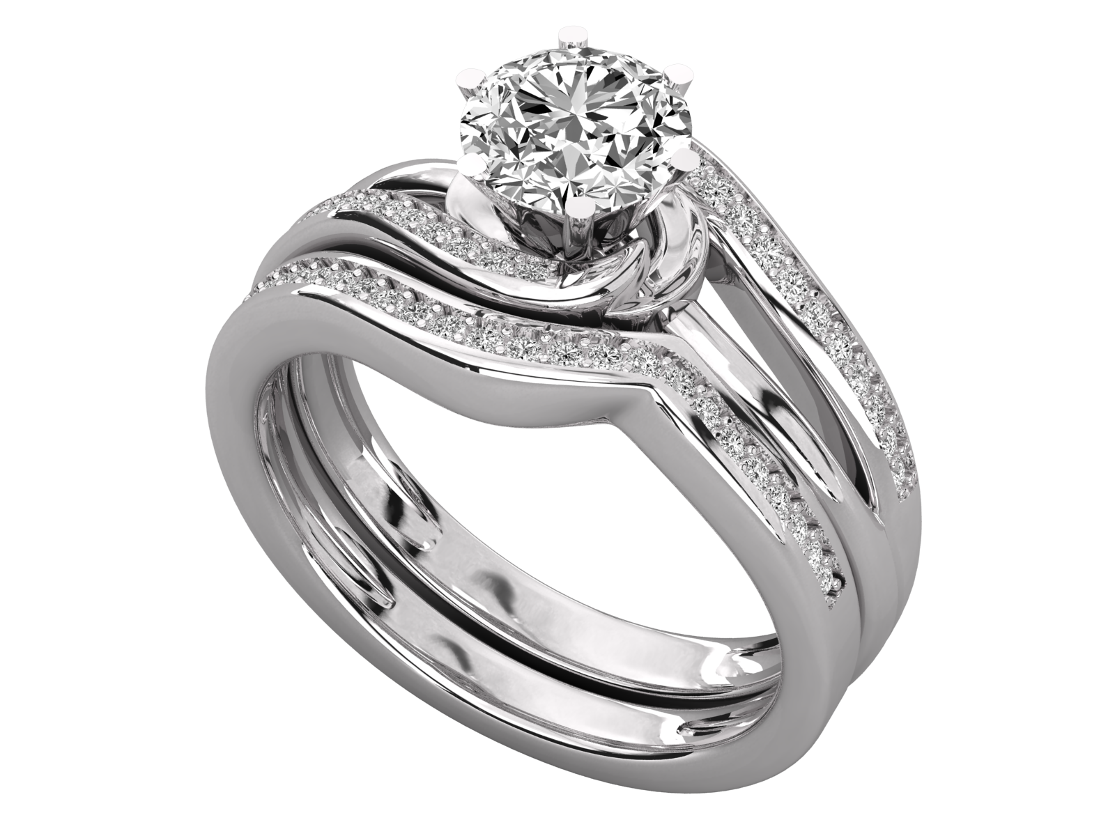 Swirl Design Diamond Engagement Ring