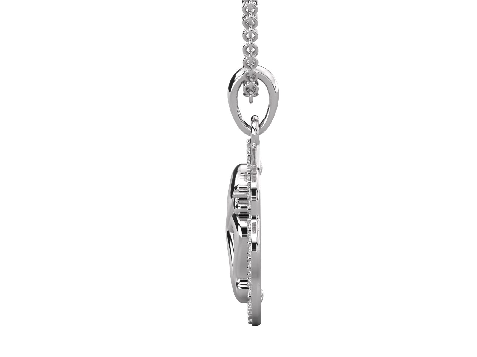 Diamond Lotus Om Pendant