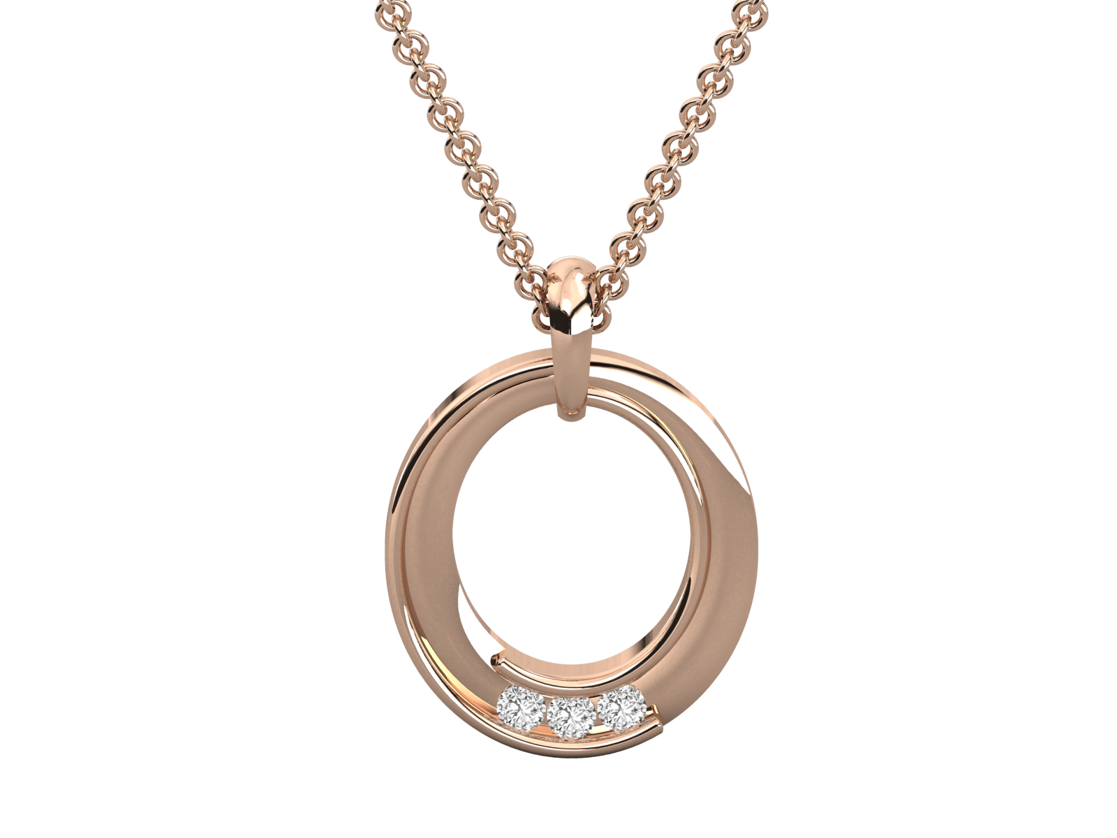 Diamond-Accented Circle Pendant