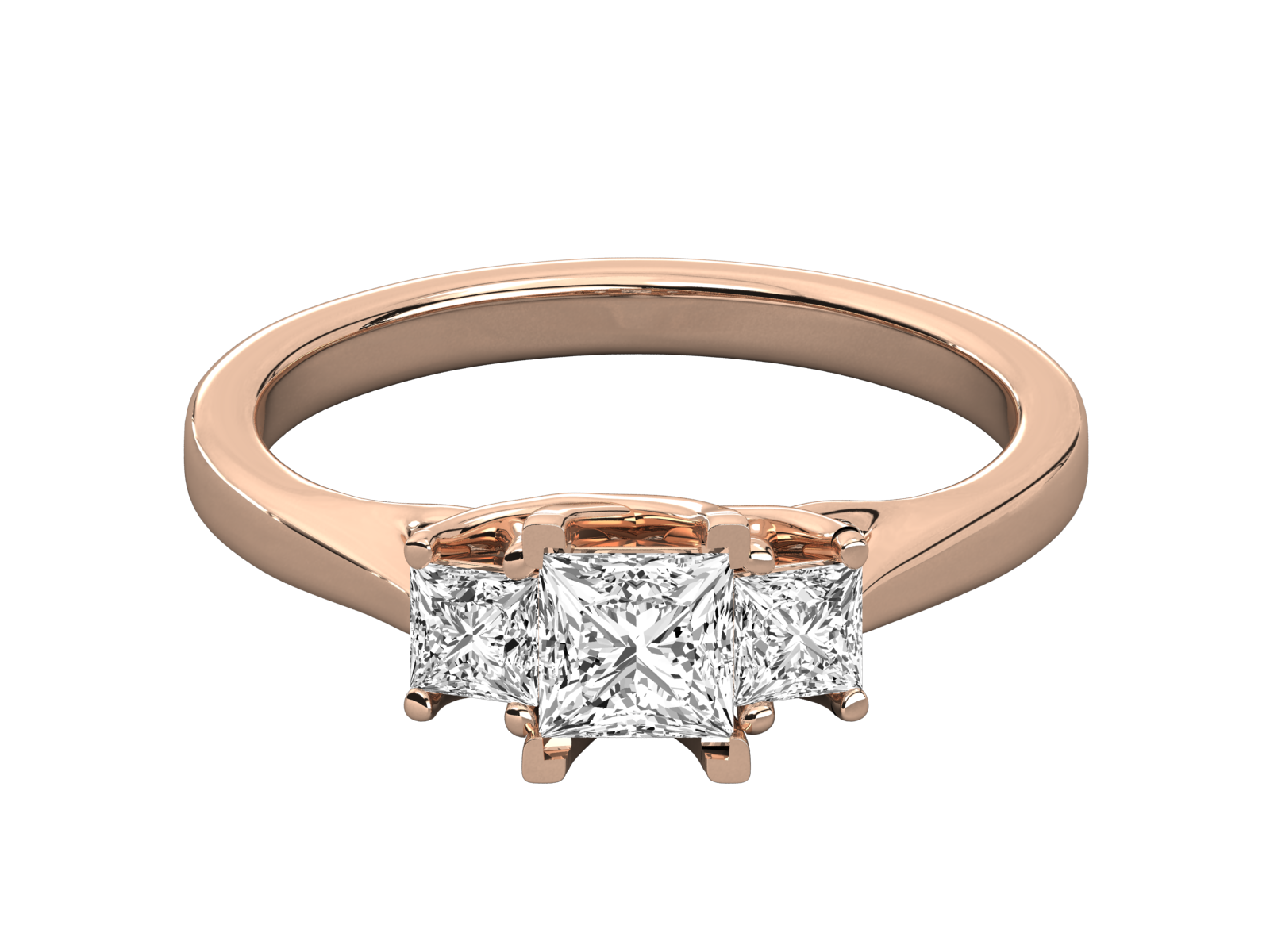 Three-Stone Princess-Cut Diamond Ring