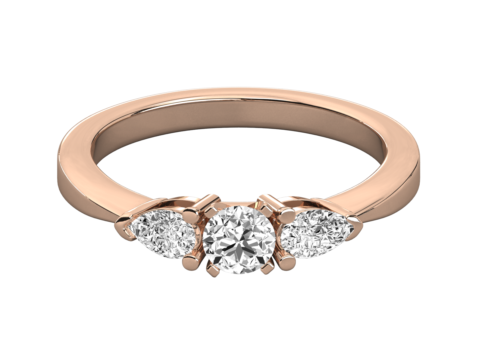 Trio Pear & Round Diamond Ring