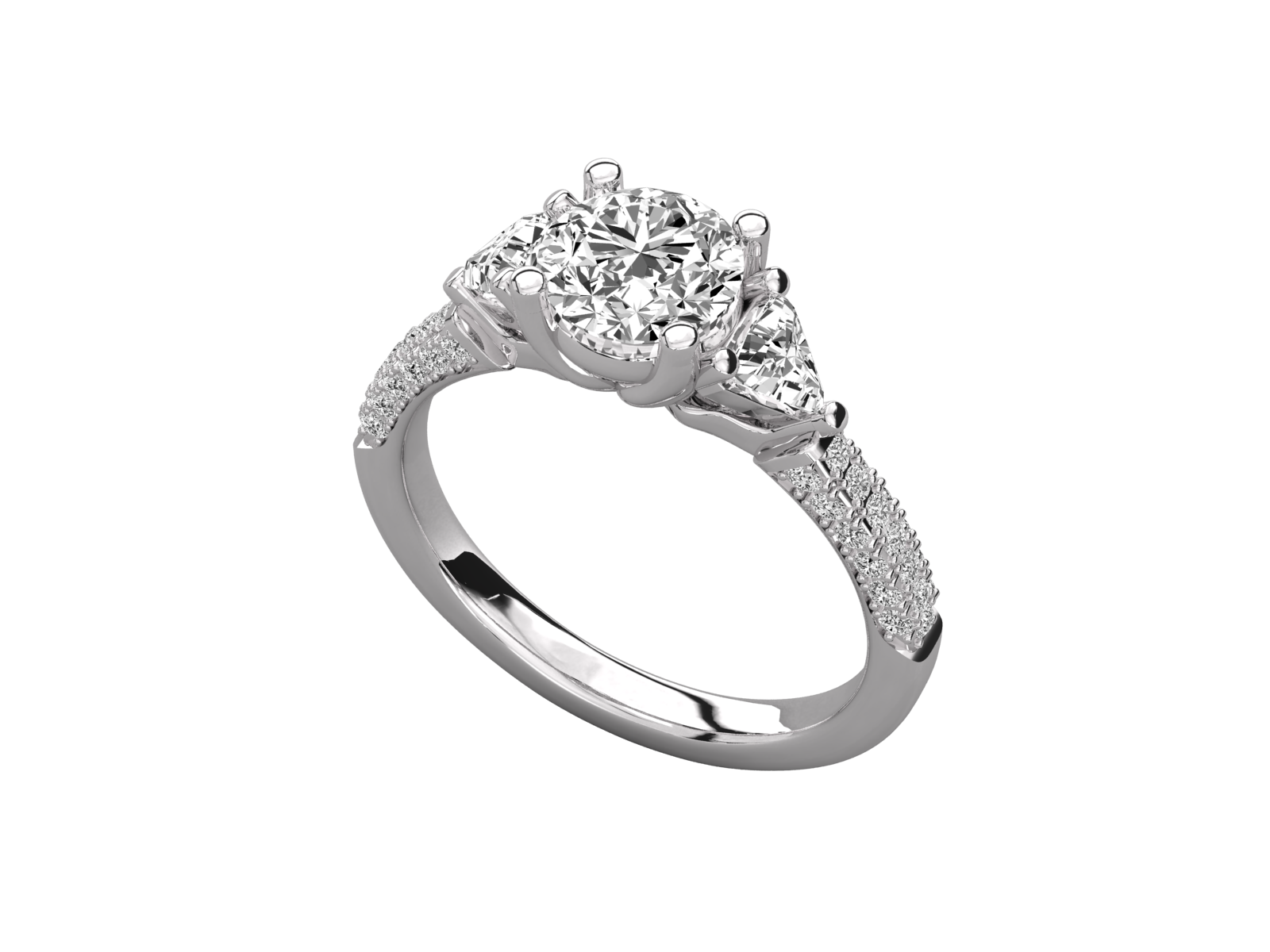 Three-Stone Diamond Engagement Ring