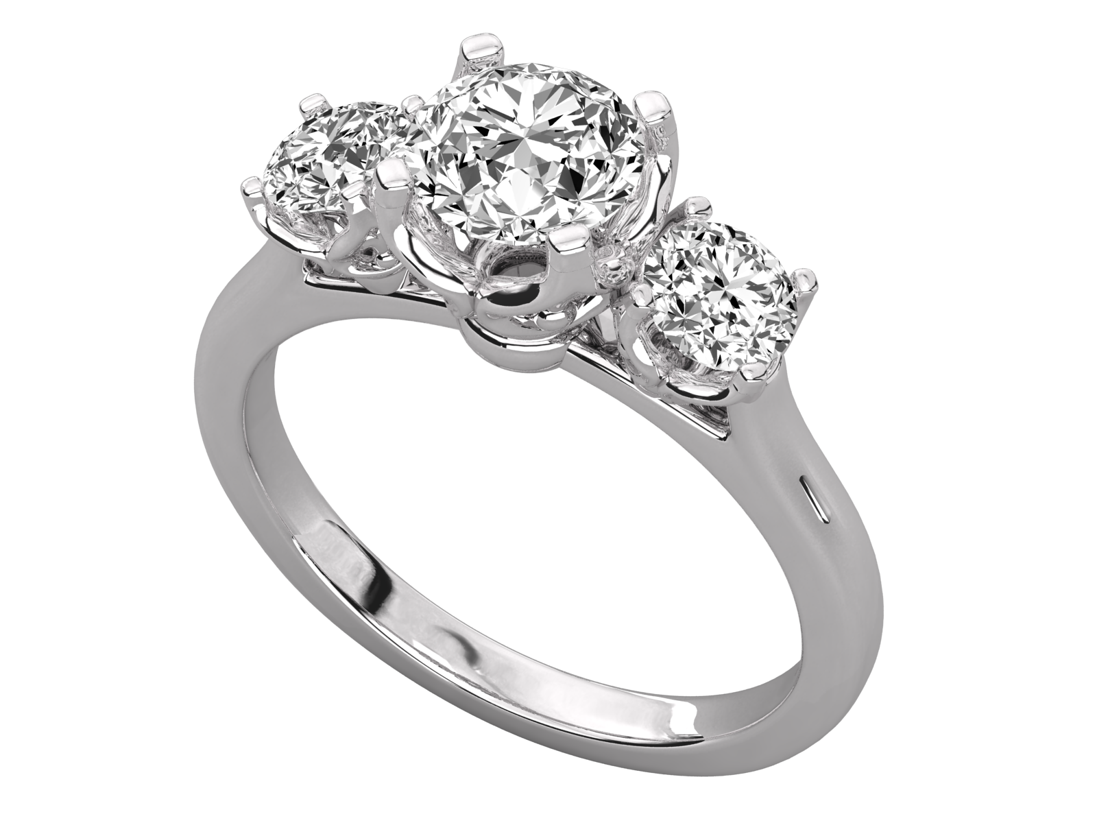 Three-Stone Round Diamond Ring