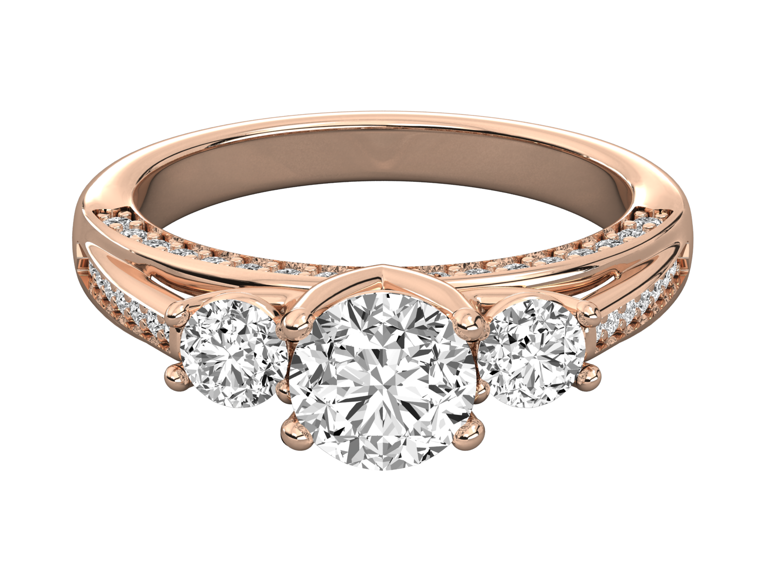  Three-Stone Diamond Engagement Ring