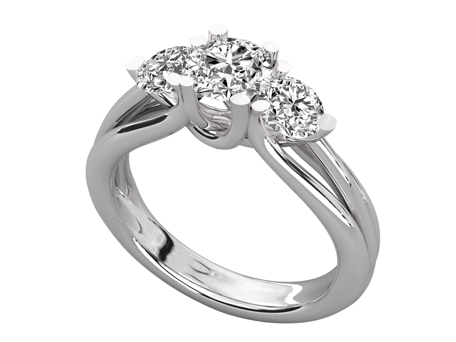 Three-Stone Diamond Engagement Ring