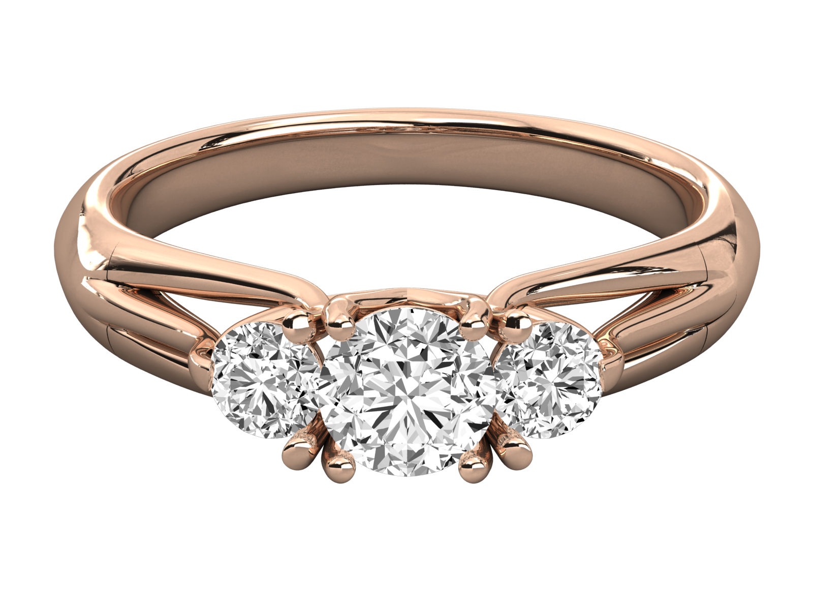 Three-Stone Diamond Engagement  Ring