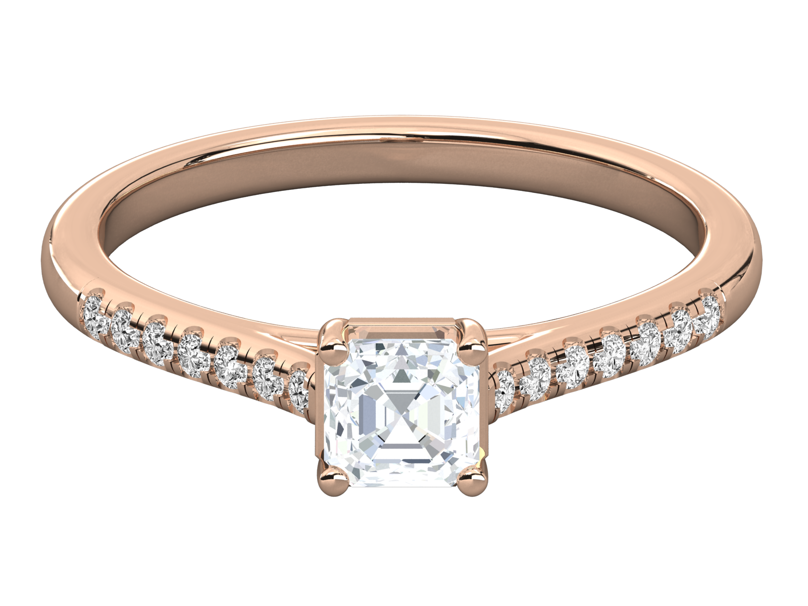 Asscher-Cut Diamond Engagement Ring 