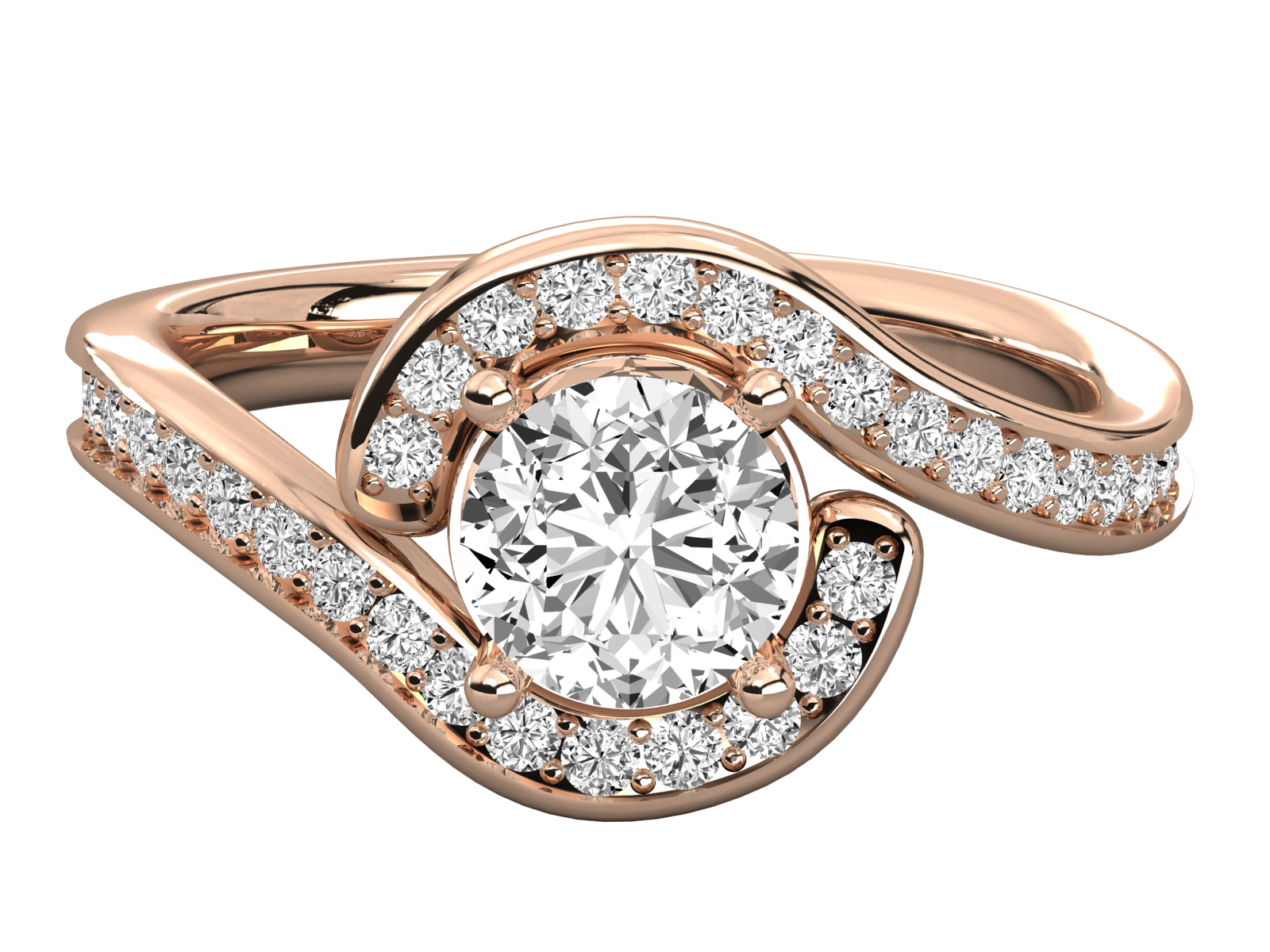 Twist Diamond Engagement Ring
