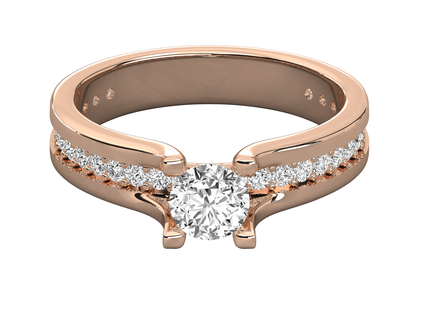 Double Shank Diamond Engagement Ring