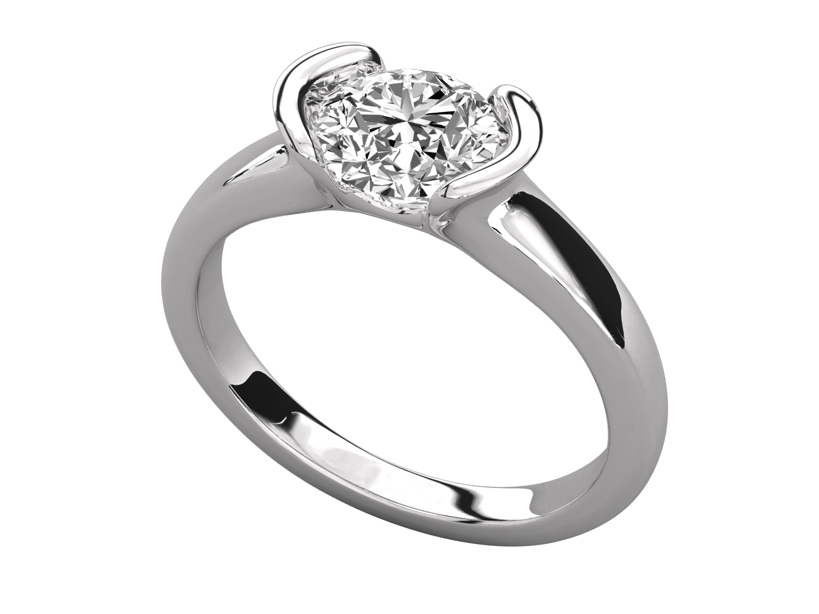 Modern Bezel-Inspired Solitaire Engagement Ring
