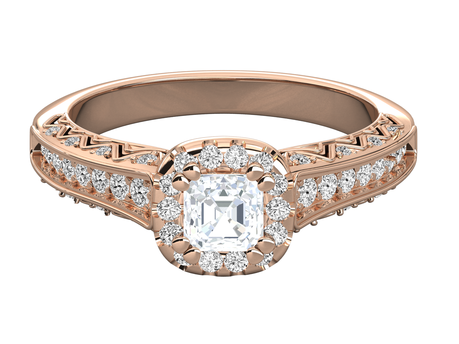 Vintage-Inspired Halo Diamond Engagement Ring