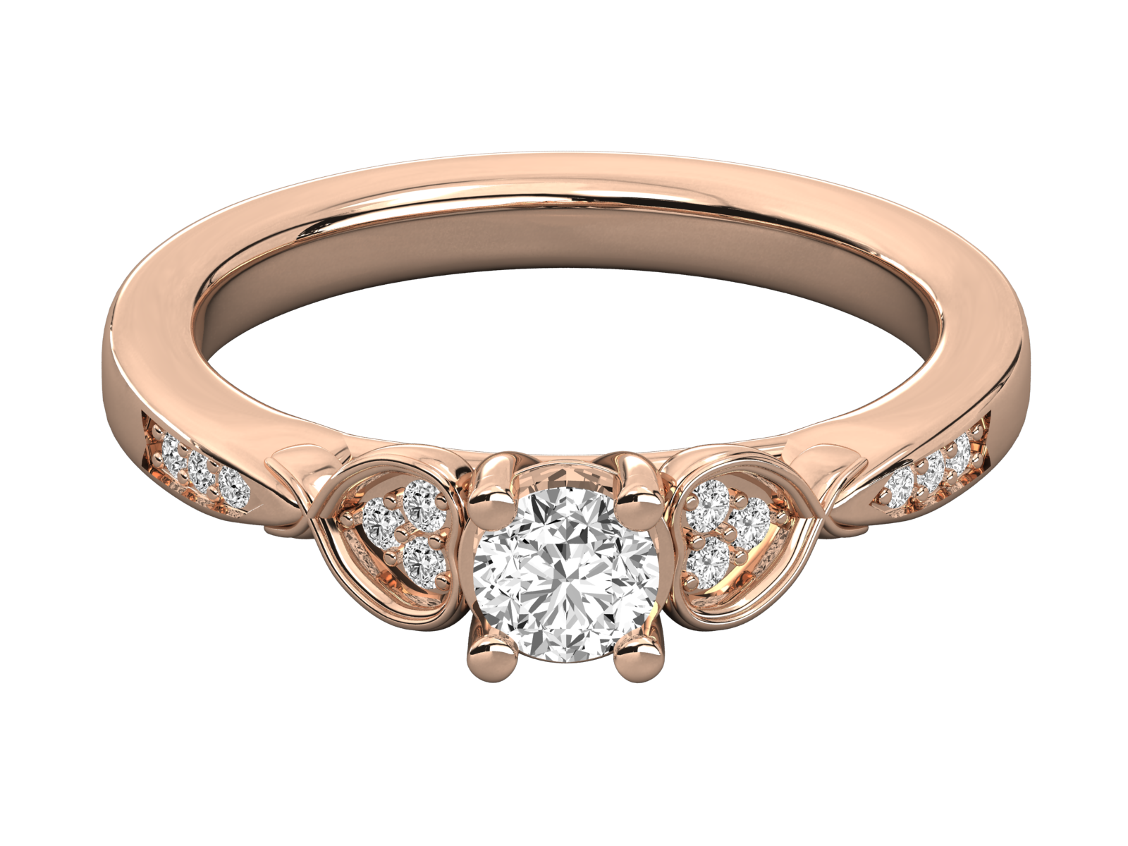 Petal-Inspired Diamond Engagement Ring