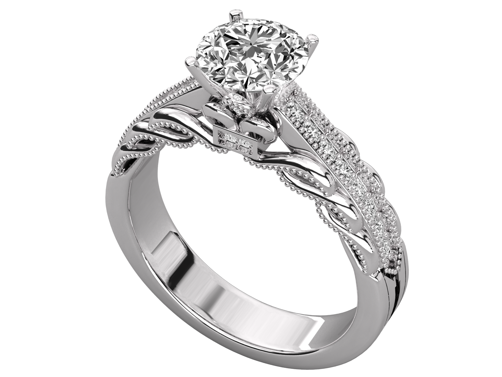 Regal Weave Diamond Engagement Ring