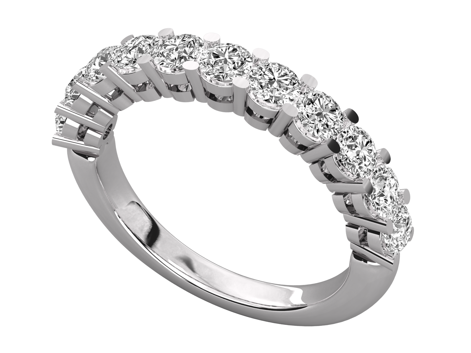 U-Shape Prong Diamond Wedding Band