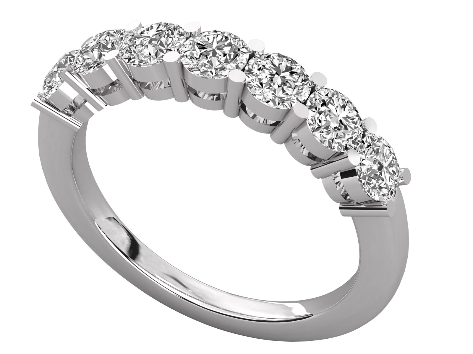 Shared Prong Diamond Wedding Band