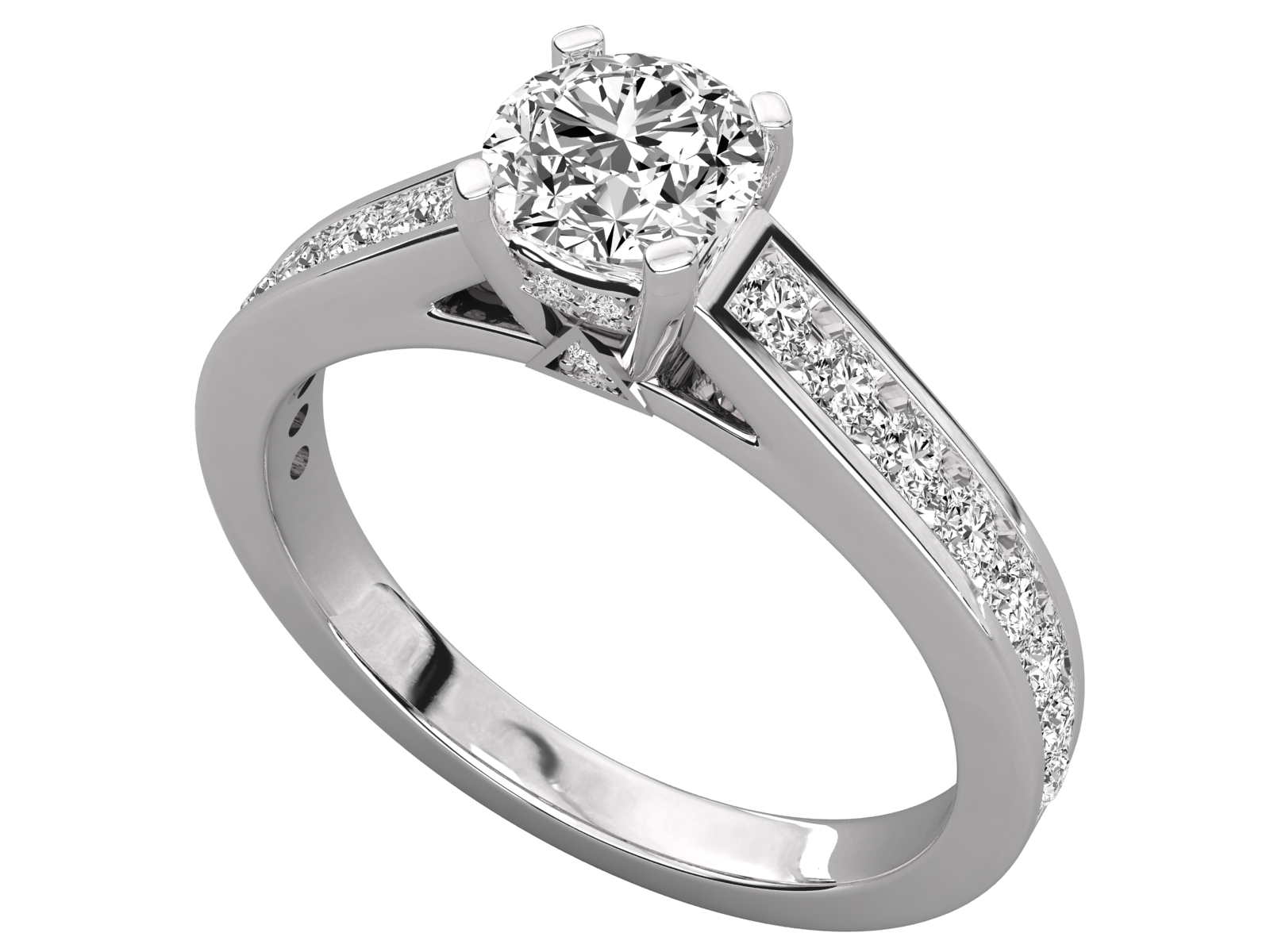 Channel Set Diamond Engagement Ring