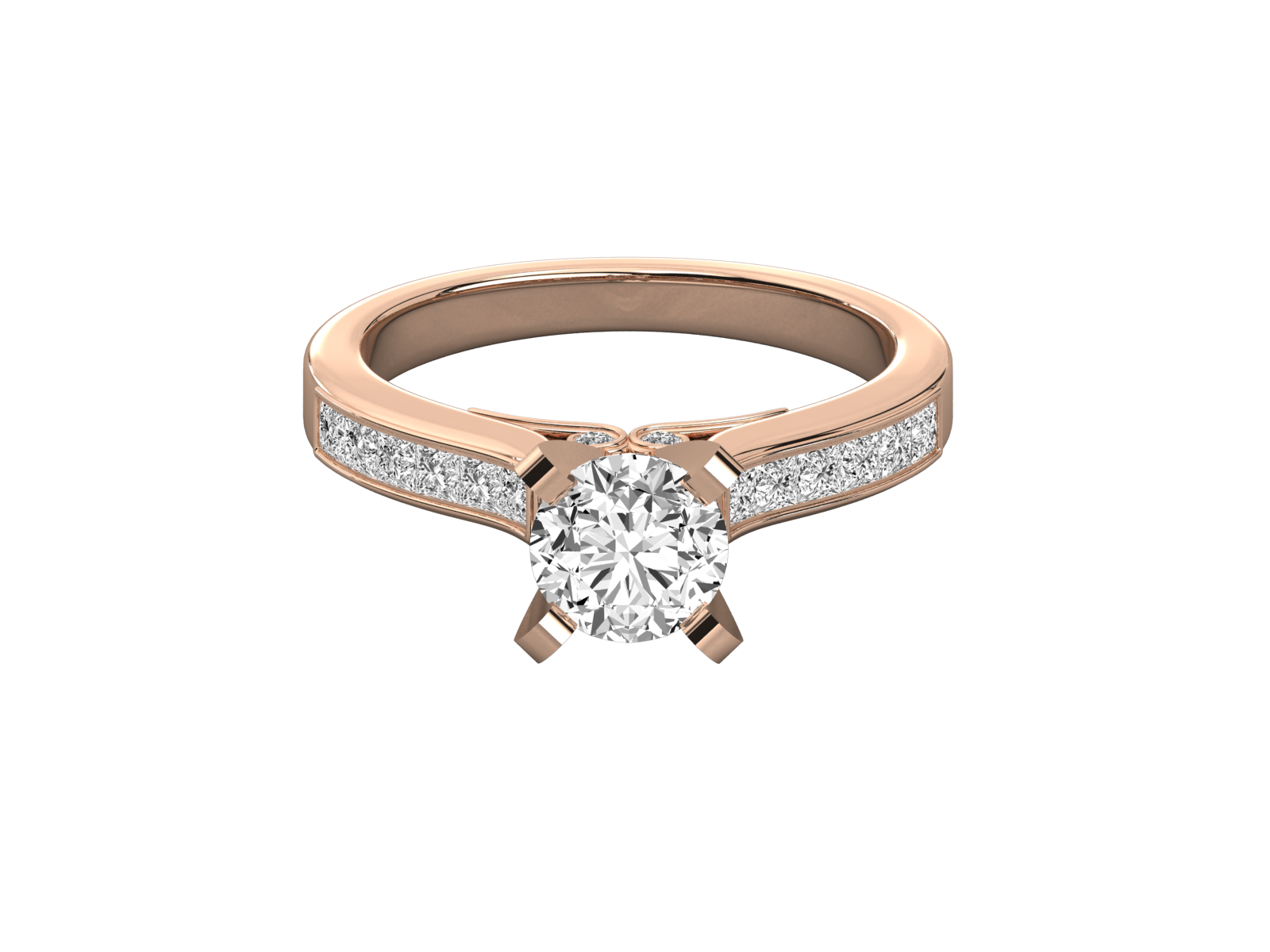 Channel Set Diamond Engagement Ring