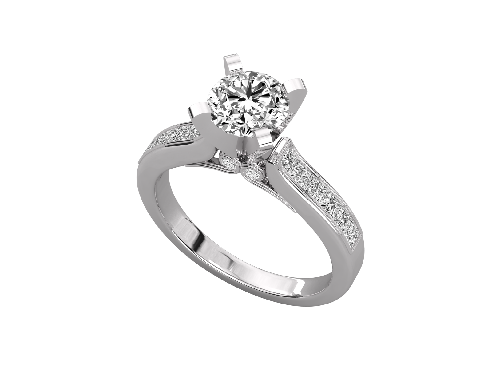Channel Set Diamond Engagement Ring