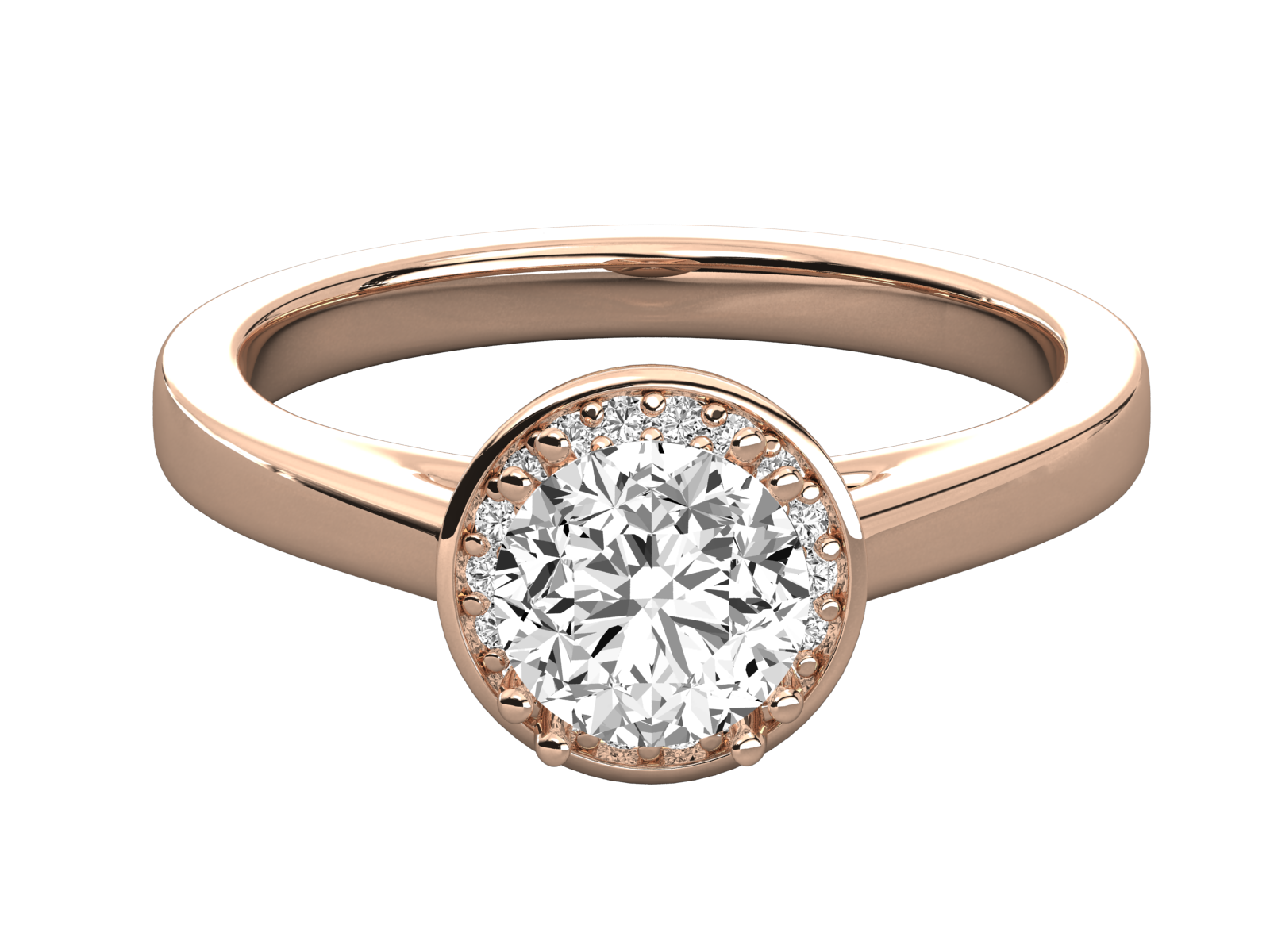 Round Halo Diamond Engagement Ring