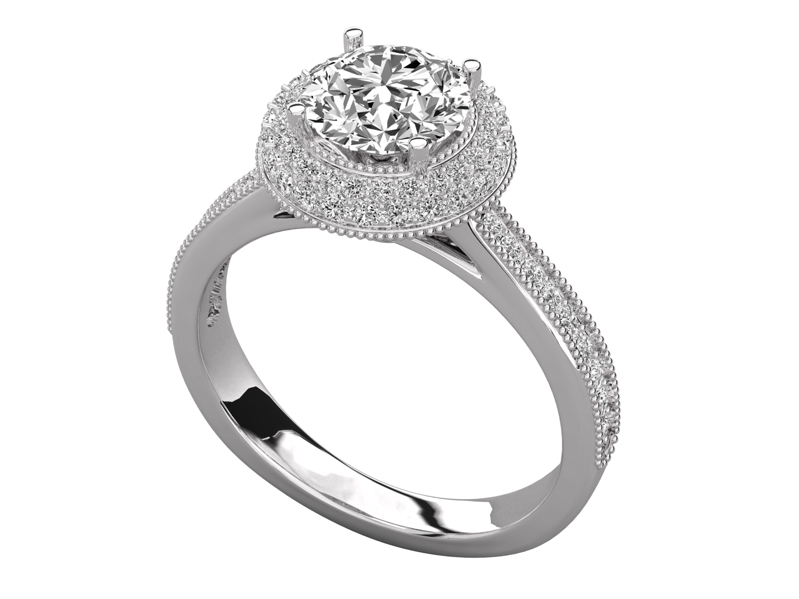 Vintage Inspired Halo Engagement Ring