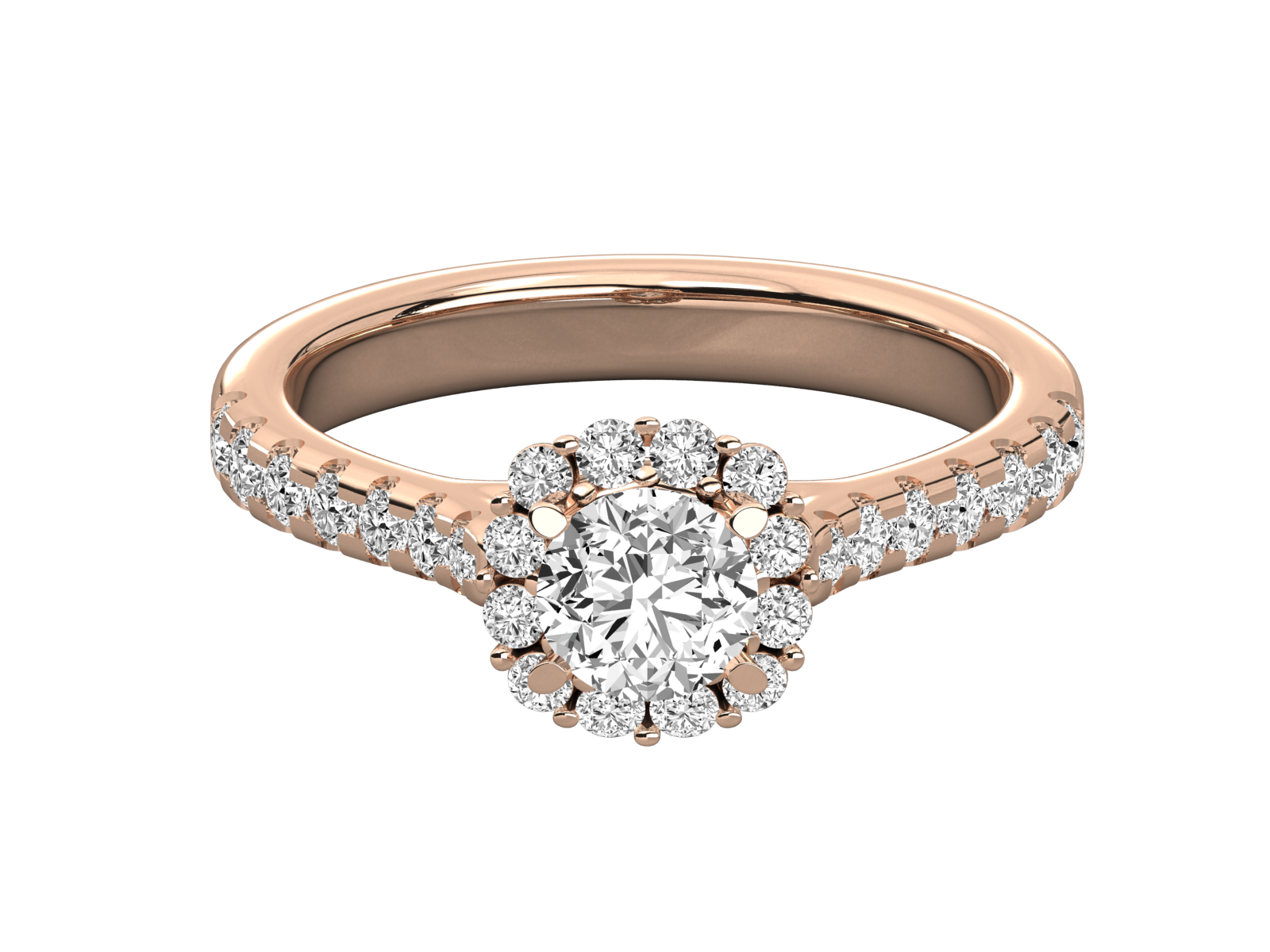 Flower Halo Engagement Ring