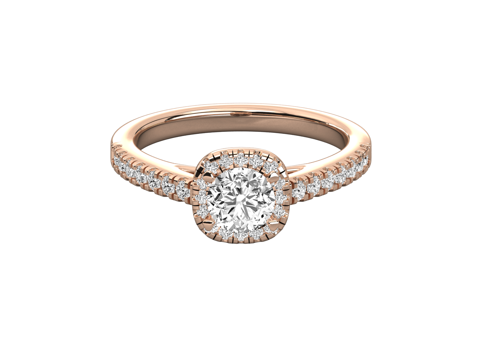 Round Halo Diamond Engagement Ring