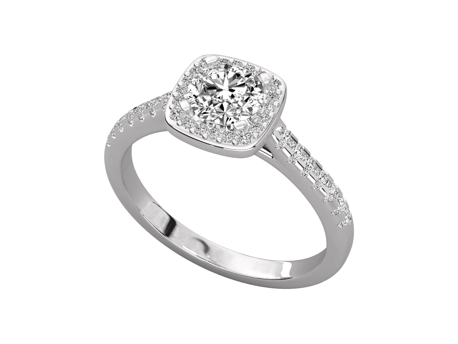 Cushion Halo Diamond Engagement Ring