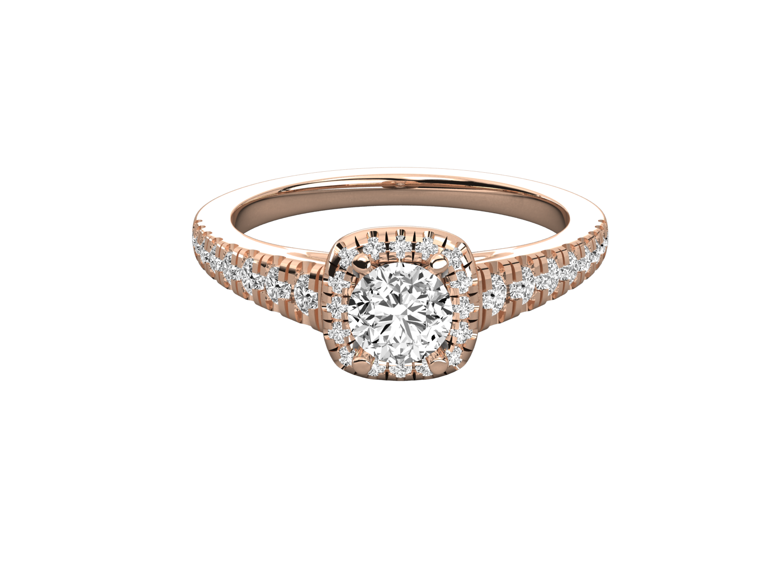 Round Halo Diamond Engagement Ring