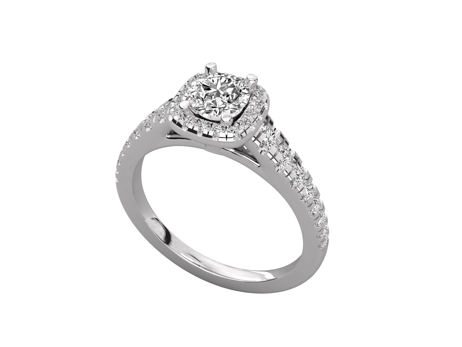 Round Halo Diamond Engagement Ring