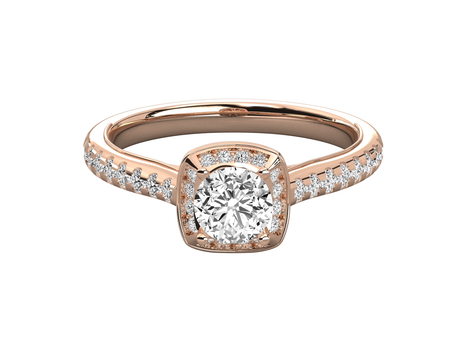 Round Halo Diamond Engagement Ring