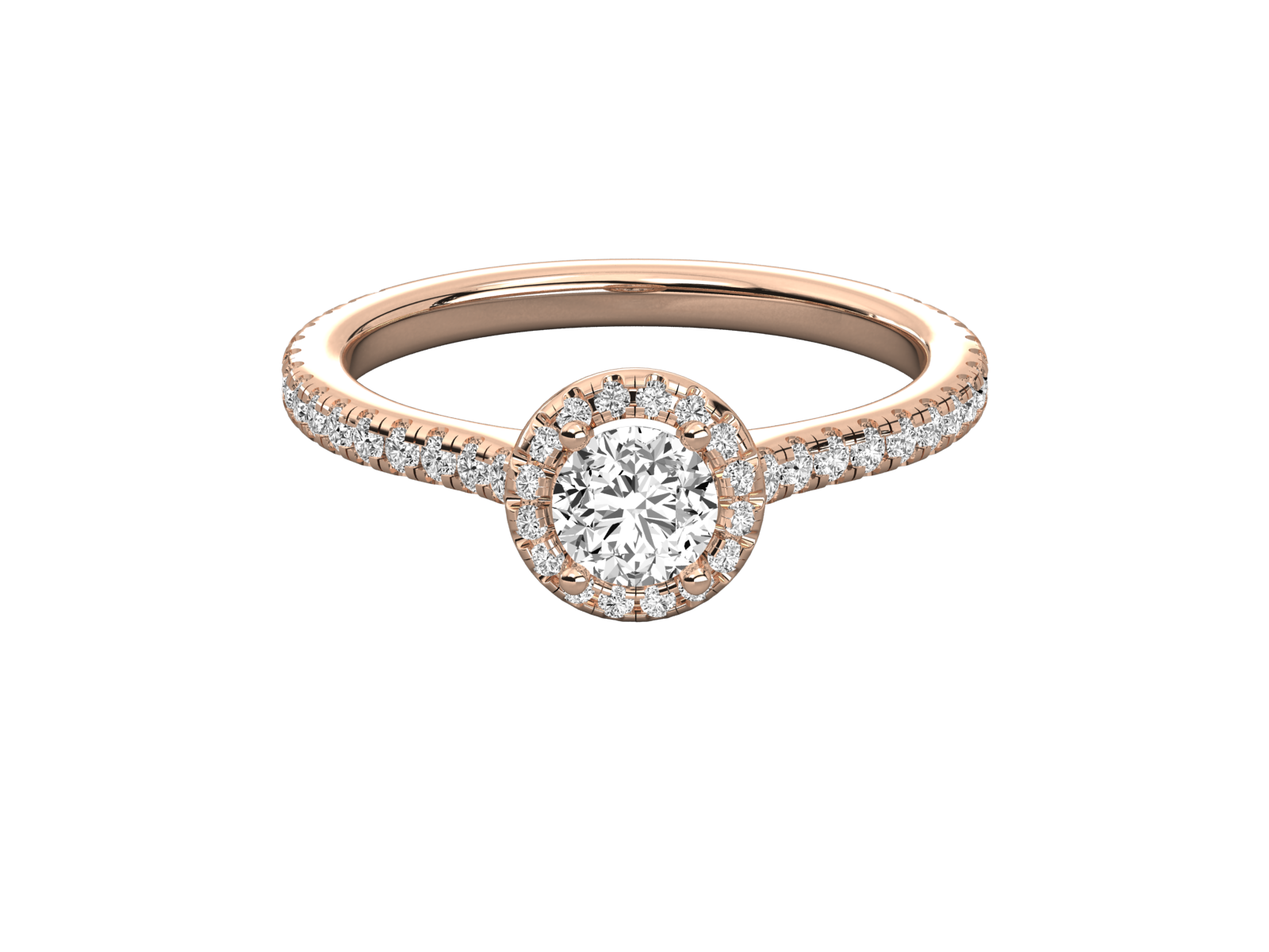 Round Halo Diamond Engagement Ring