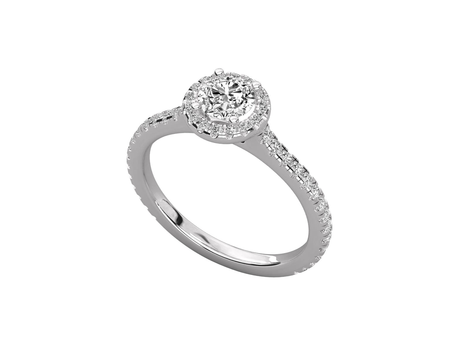 Round Halo Diamond Engagement Ring