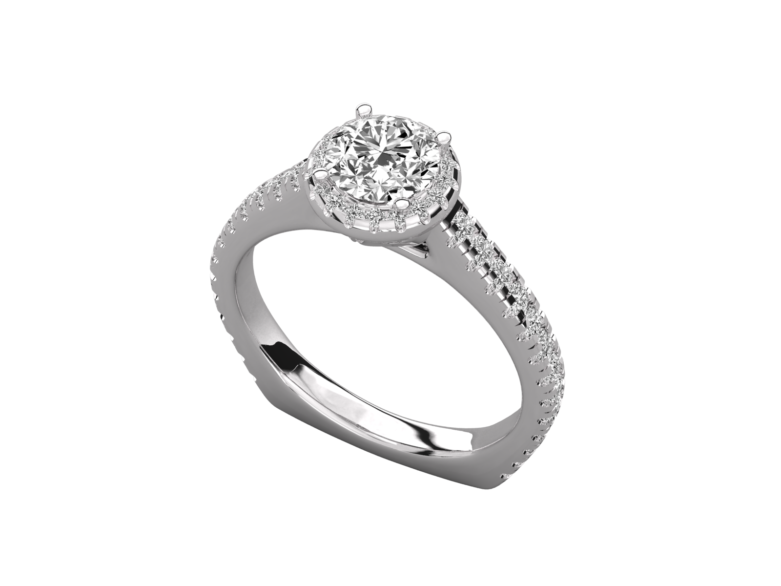 Round Halo Diamond Engagement Ring