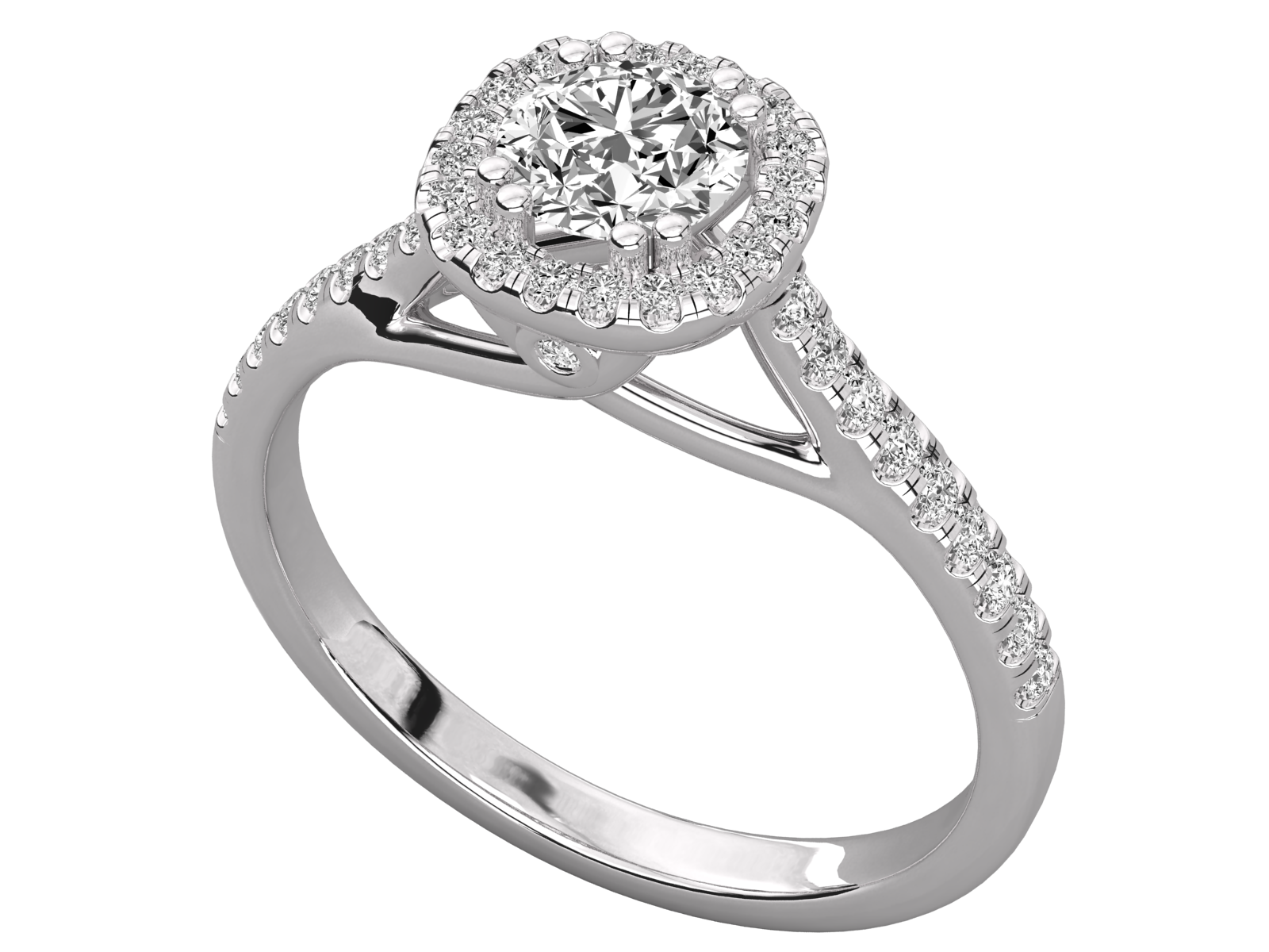Round Halo Diamond Engagement Ring