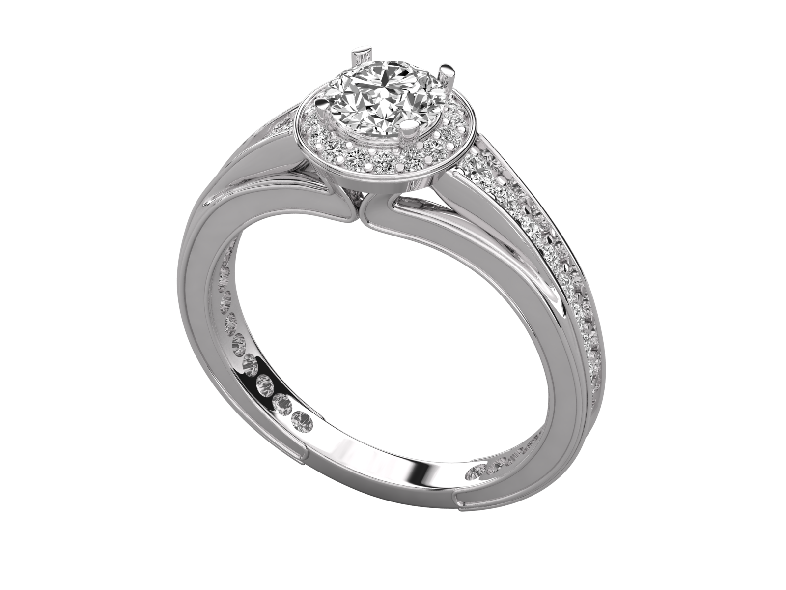 Bezel Halo Engagement Ring